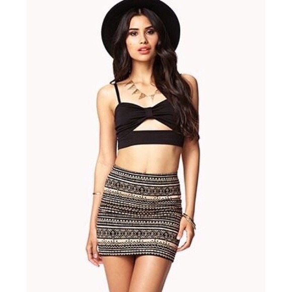 Black & White Print Mini Skirt - Picture 5 of 5